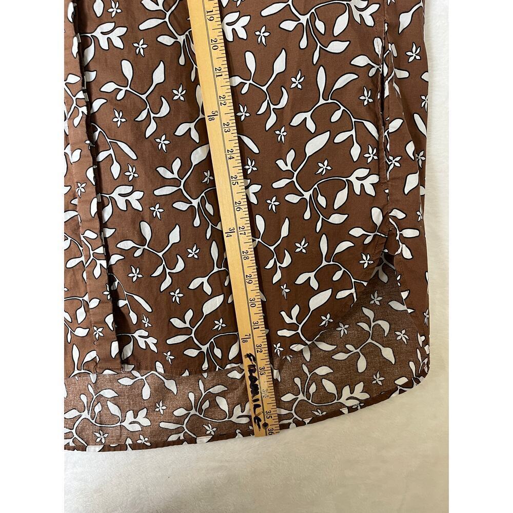 Lands' End Brown Floral Tunic Shirt Dress Cottage Boho Plus Size 1X Earthy - Picture 10 of 10